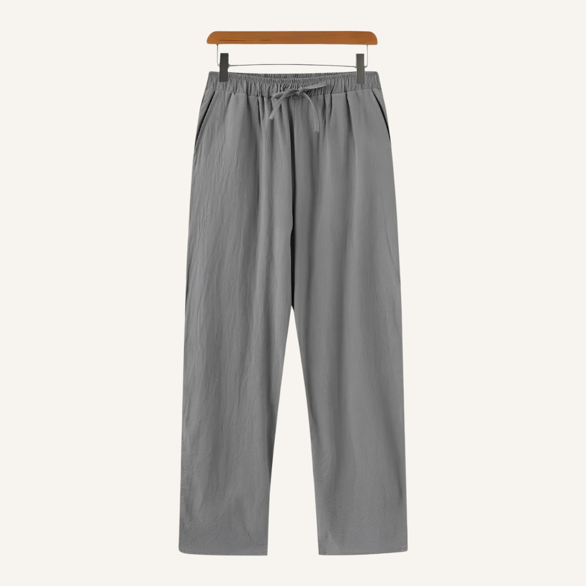 Calca Masculina de Linho Old Money Milford cinza  