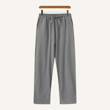Calca Masculina de Linho Old Money Milford cinza  
