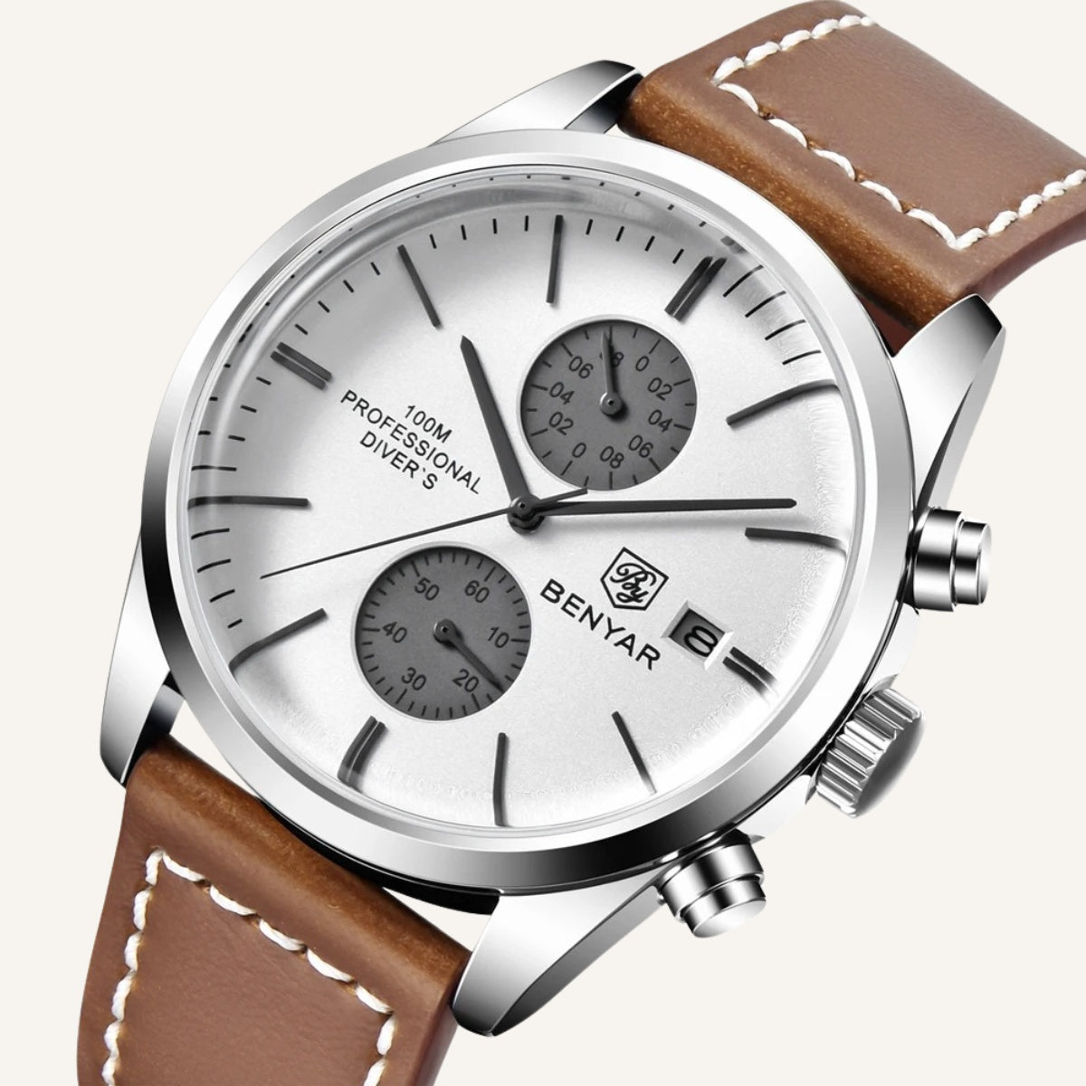 Relogio de Couro Marrom Classic Civano